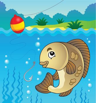 Freshwater fish theme image 1 - vector illustration.