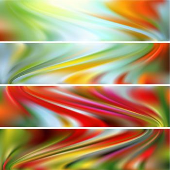Collection of abstract multicolored backgrounds, vector illustration