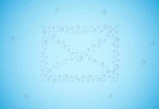 Bubble envelope illustration made out of varios sized bubbles.