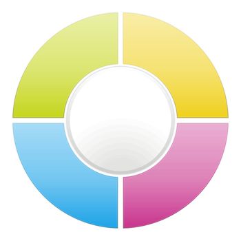 Vector color cycle diagram illustration divided into four sectors.