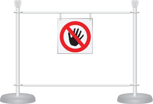 Do not touch the symbol of hands at the exhibition. Vector illustration.