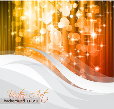 Business Corporate Card with Waterfall of Lights Background 