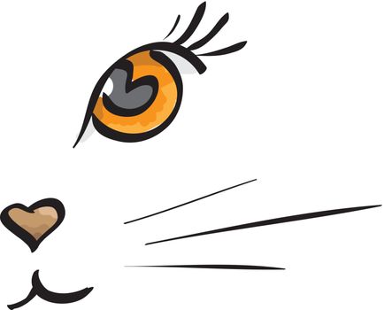 Vector cat muzzle painted on a white background