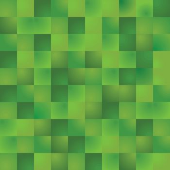 Background made of square green gradient pixels