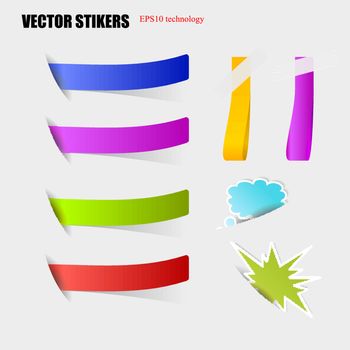 Cut stickers. EPS10 vector bright corner. Vector element.