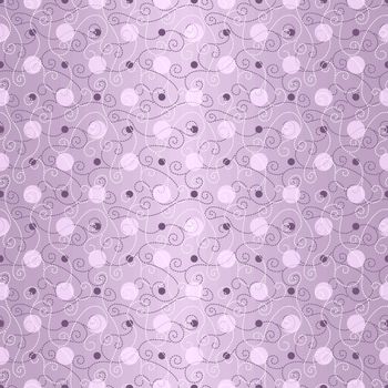 Seamless gentle violet vintage pattern with light and dark polka dots and lace (vector)