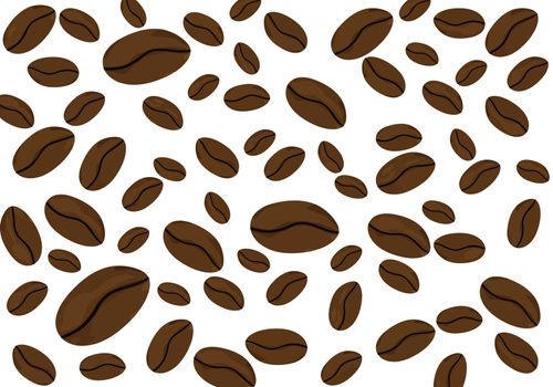 Coffee beans seamless pattern, vector illustration