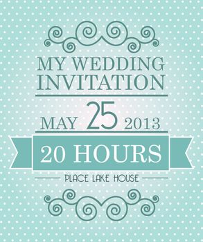 wedding invitation over blue background. vector illustration