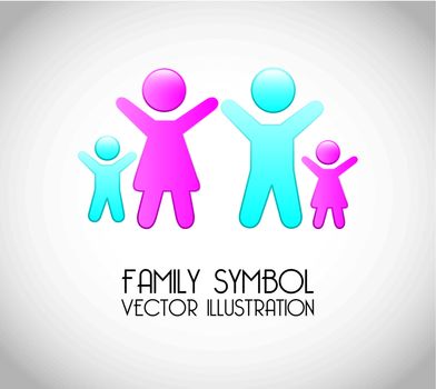 family symbol over gray background. vector illustration