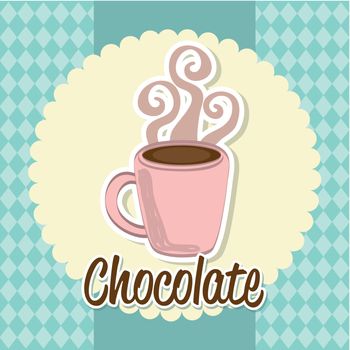 hot chocolated over blue background. vector illustration