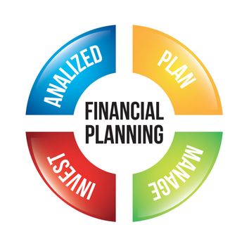 financial planning illustration over white background. vector
