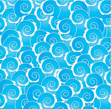 blue sea cartoon pattern background. vector illustration