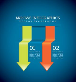 arrows infographics over blue background. vector illustration