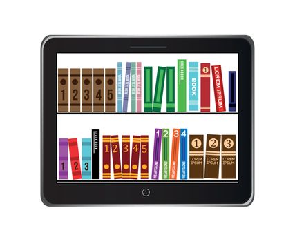 e-book library concept over gray background. vector illustration
