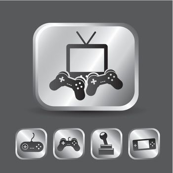 video game icons over gray background. vector illustration