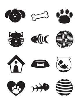 pets icons over white background. vector illustration