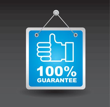 guarantee label with good sign. vector illustration