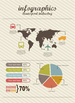 infographics of travel, vintage style. vector illustration