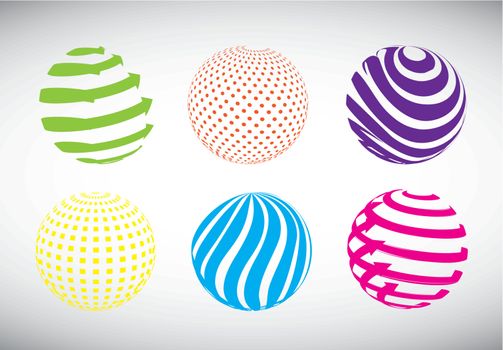 colorful abstract sphere over gray background. vector illustration