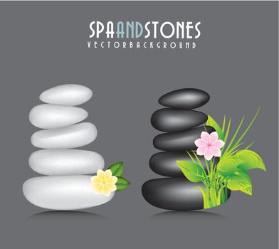 white and black stones spa. vector illustration