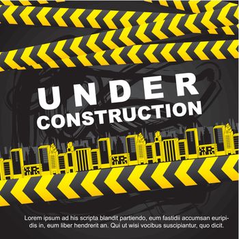 under construction background with buildings. vector illustration
