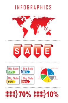 infographics of sale over white background. vector illustration