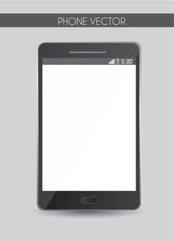 blank phone over gray background. vector illustration