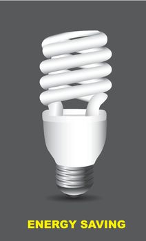 electric bulb over gray background, energy saving. vector illusration