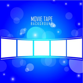 movie tape over blue background. vector illustration
