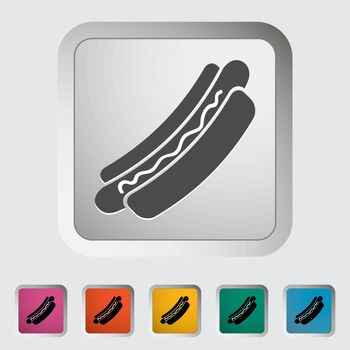 Hot dog. Single icon. Vector illustration.