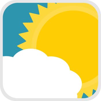 Sun and cloud in the weather concept illustration