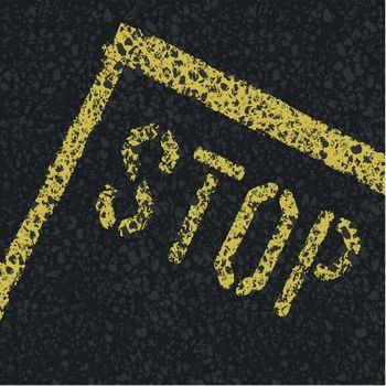 Stop sign on road. Vector