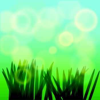 colorful background with grass for your design