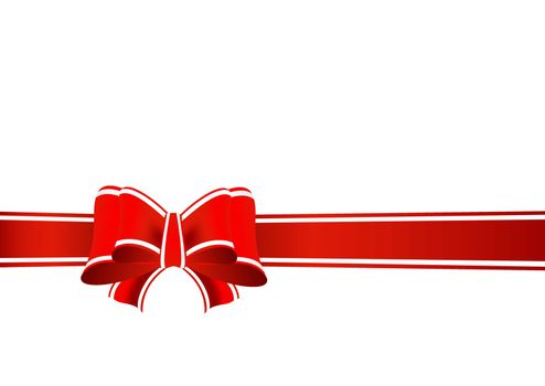 red gift ribbon tied in a bow