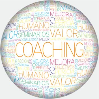 Coaching concept related spanish words in tag cloud