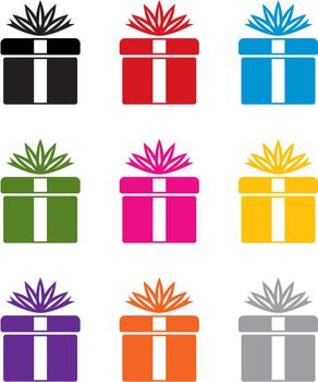 vector set of colorful gift box symbols 