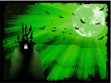 Halloween poster with zombie background. EPS 10 vector file included