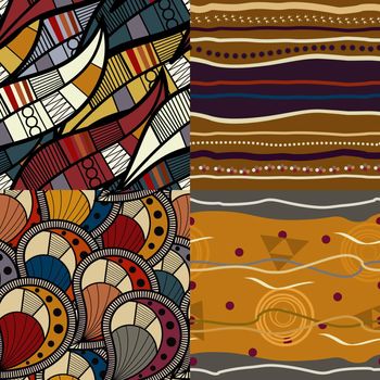 Set of African seamless patterns