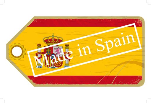 Vintage label with the flag of  Spain