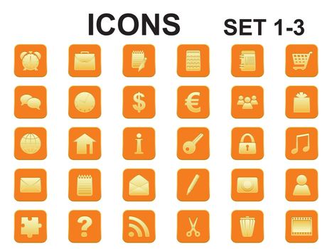 set of square icons with rounded corners