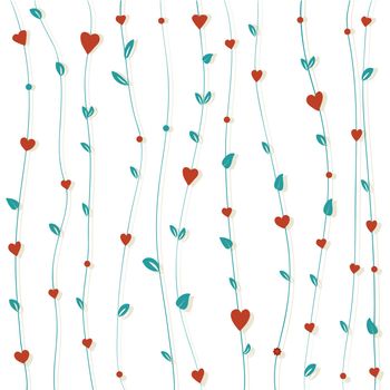 Abstract floral background with hearts and flowers