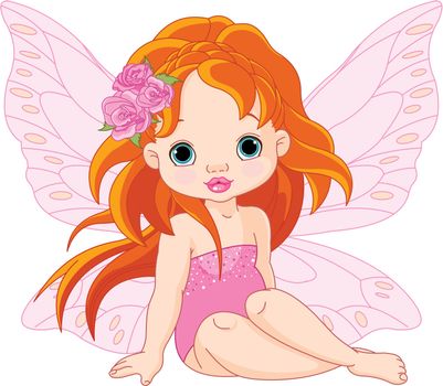 Illustration of little sitting fairy