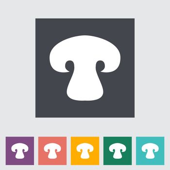 Mushroom. Single flat icon. Vector illustration.