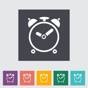 Alarm clock. Single flat icon. Vector illustration..