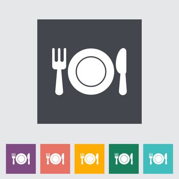 Restaurant. Single flat icon. Vector illustration.