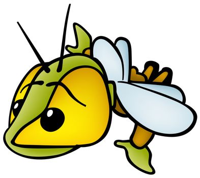 Flying Bug - Cartoon Illustration, Vector