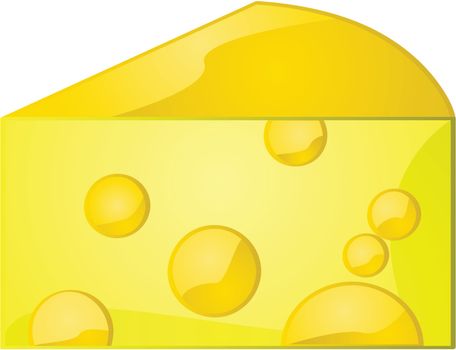 Glossy illustration of a piece of cheese