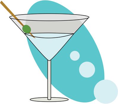 Illustration of a stylish martini cocktail glass