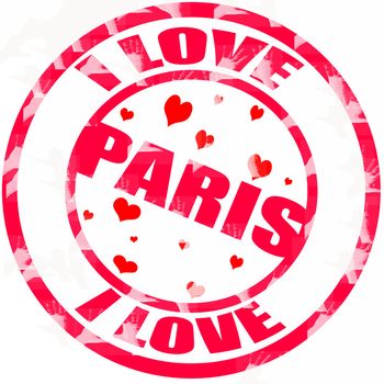 Stamp with text i love Paris inside, vector illustration