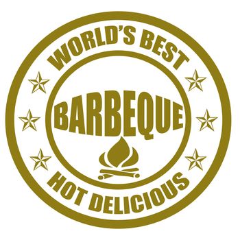 Stamp with text world best barbeque inside, vector illustration